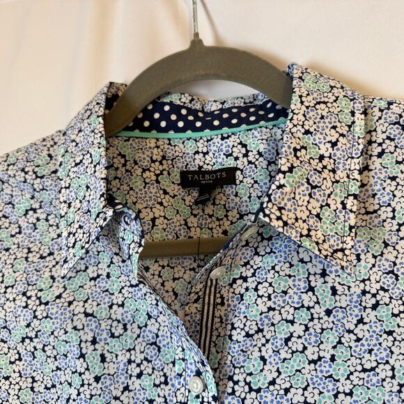 NWT Talbots Floral Button Down - Petite Medium - Picture 6 of 8